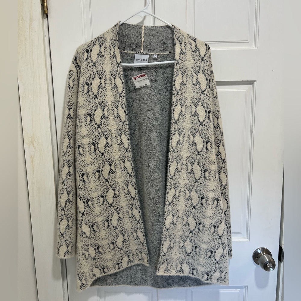 Plush Animal Print Cardigan